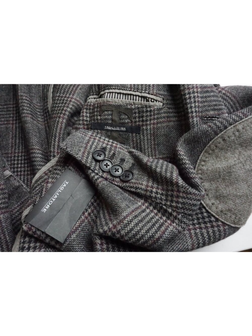 Tagliatore Gray Plaid Woven Wool Blend Sport Coat Jacket Sz 44R US Brand New